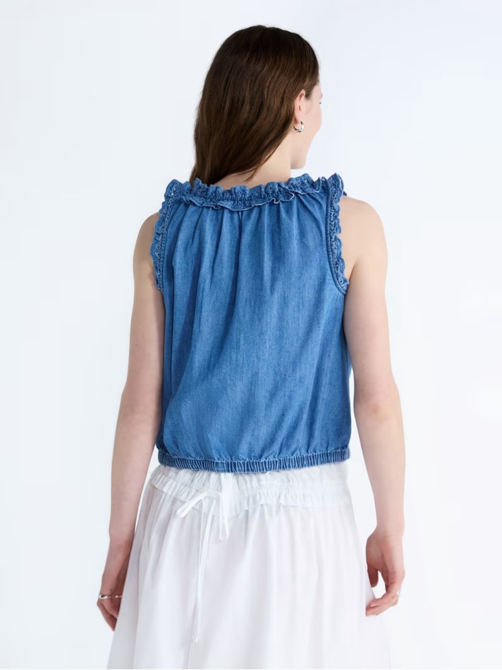 Free Assembly Eyelet Ruffle Top XS - Picture 2 of 5